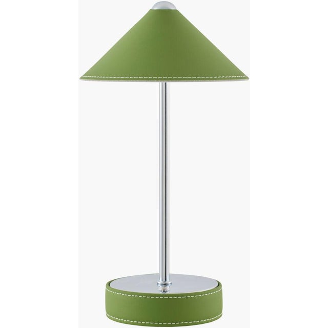 Mid-Century Modern Nomelle Accent Table Lamp Brushed Grass Green For Sale - Image 3 of 3