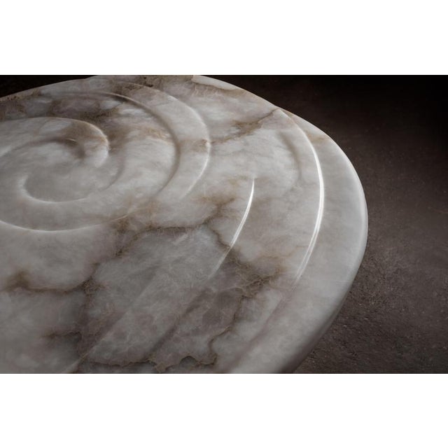 Not Yet Made - Made To Order Aqua Fossil Center Table II in Alabaster by Amarist Studio For Sale - Image 5 of 16