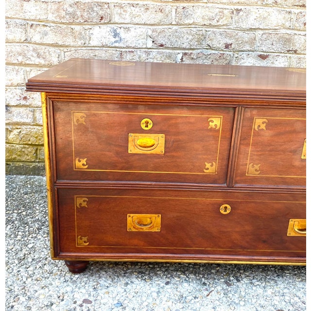 Late 19th Century Late 19th Century Pair of English Campaign Style Trunks For Sale - Image 5 of 11