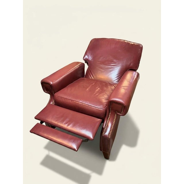 LeatherCraft Genuine Leather Recliner – Burgundy Beautiful LeatherCraft genuine leather wingback recliner in a rich...