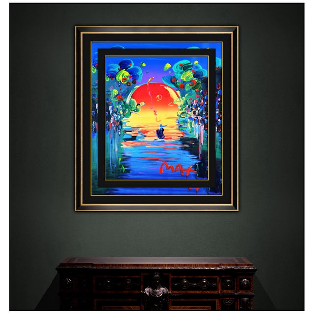 The artwork listed is an Authentic Original Mixed Media Peter Max Painting titled "BETTER WORLD" with a Max Studios...