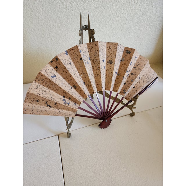 Asian Vintage Hand Held Asian Artistic Fan For Sale - Image 3 of 7