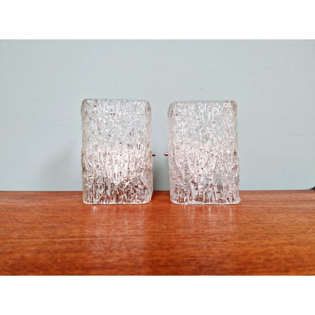 1970s Frosted Glass Wall Lamps by J. T. Kalmar, 1970s, Set of 2 For Sale - Image 5 of 14