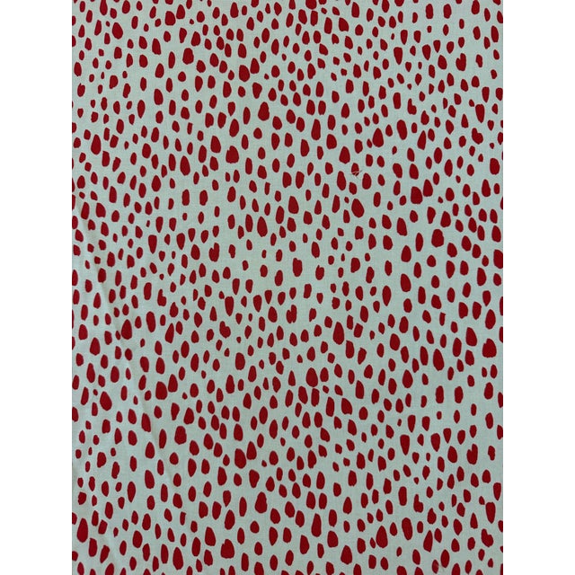 Brunschwig & Fils Brunschwig Fils Paule Marrot “La Pluie” Fabric 8 Yards Cotton in Red For Sale - Image 4 of 7