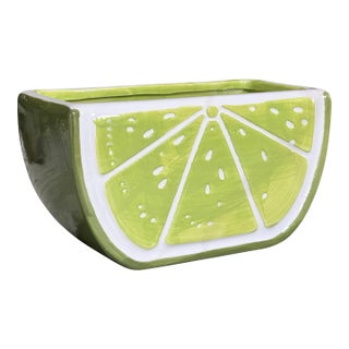 Vintage Lime Motif Vase or Napkin Holder For Sale