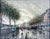 Paris street scene by a French street artist signed lower right. Label on verso "Angelo Ponza" Art Gallery Naples, Italy....