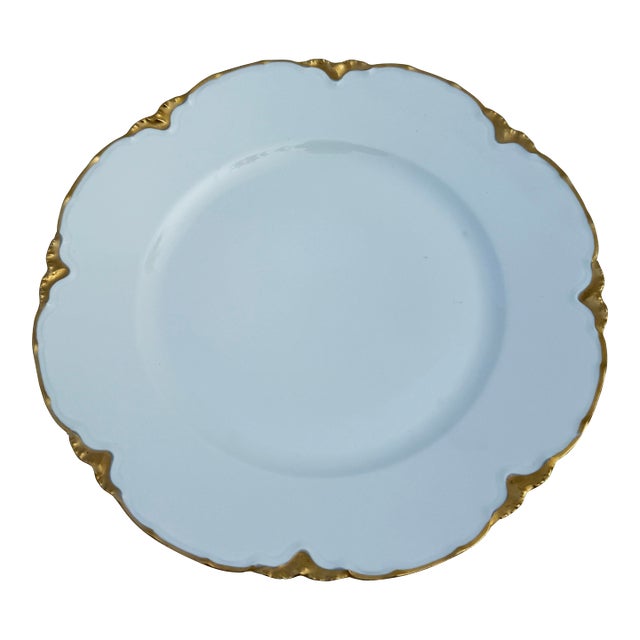 Haviland Limoges China Plate With Ruffled Gilt Trim For Sale