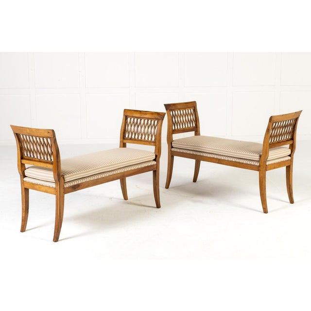 19th Century French Walnut Window Seats, Set of 2 For Sale - Image 6 of 6