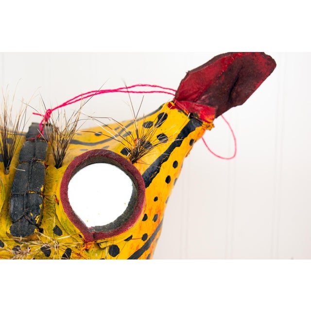 Mid 20th Century Ceremonial Leather Tiger / Jaguar Mask From Guerrero, Mexico For Sale - Image 4 of 17