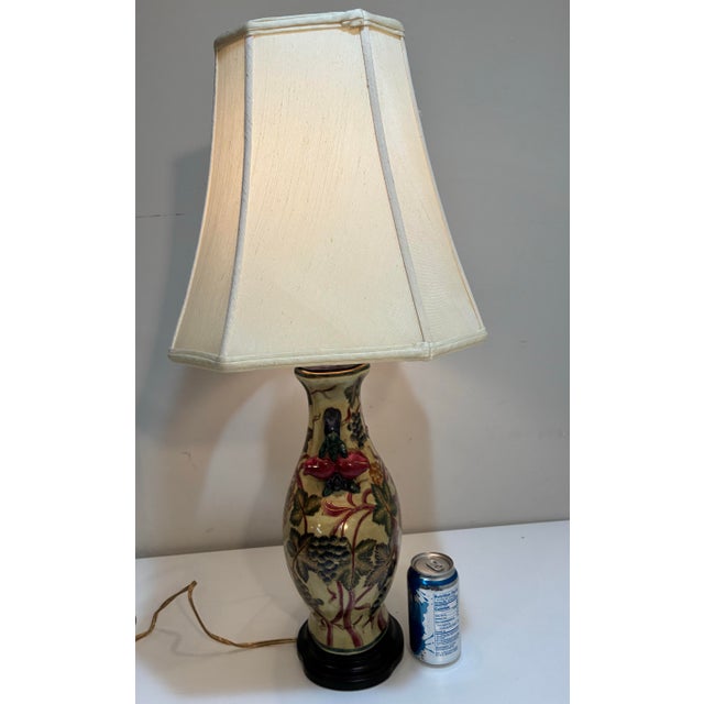 Tuscany Table Lamp Fruit & Vine Ceramic Urn — Italian Villa Mediterranean Vineyard Decor For Sale - Image 9 of 12