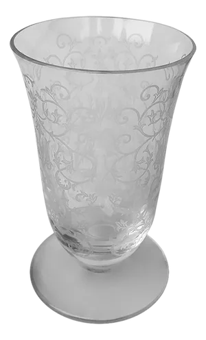 Mid-Century Etched Baccarat Glass Vase
