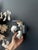 Chrome-plated metal wall sconces composed of four cruciform shades. 1960s. In excellent condition. Electrical connection...