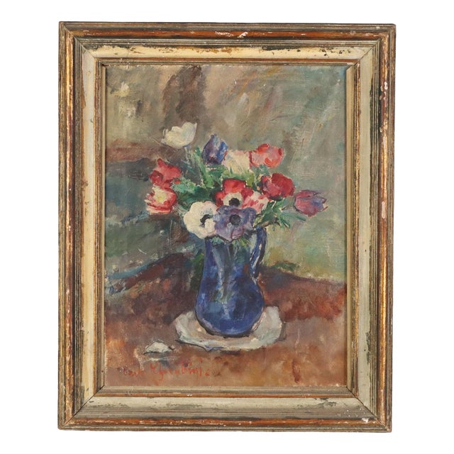 Carlo Cherubini, Anemones, Oil on Canvas For Sale