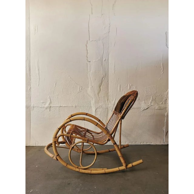 Mid-Century Rattan Rocking Chair from Rohé Noordwolde For Sale - Image 10 of 14