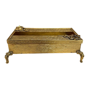 1960s Regency Gold Vanity Tissue Holder Box