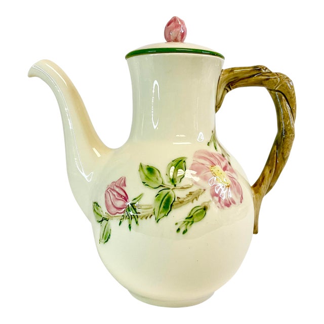 Mid-Century Americana Boho Chic Franciscan Desert Rose Coffee Pot, First Run. For Sale