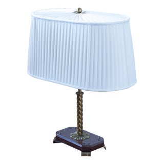 Swedish Marble and Brass Table Lamp, 1940s For Sale