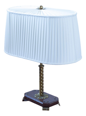 Swedish Marble and Brass Table Lamp, 1940s