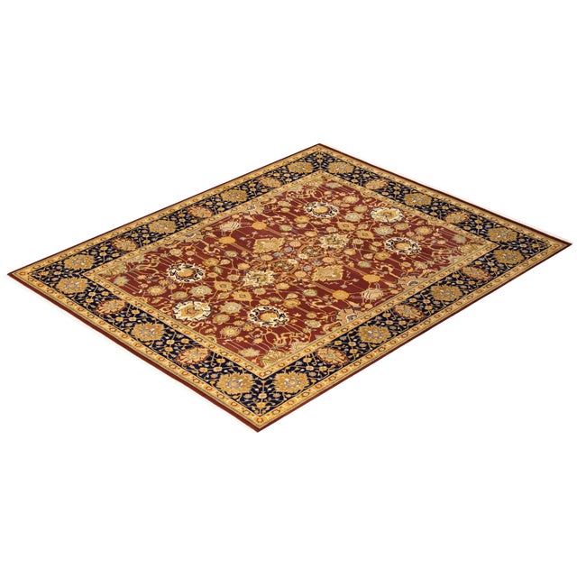 Red Mogul, One-of-a-Kind Hand-Knotted Area Rug - Red, 8' 2" x 10' 2" For Sale - Image 8 of 8