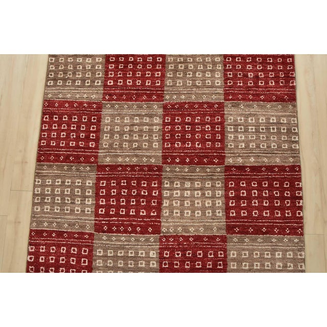 2020s Gabbeh Runner 3’1” X 17’9” Brown Red Wool Contemporary Hand-Knotted Rug For Sale - Image 5 of 13