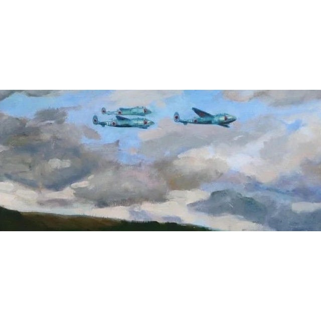 Soviet Wwii Oil Painting: "Return From Mission", Ukrainian Art, 1988 69-136 For Sale - Image 6 of 6
