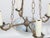 French 1900s Opaline Four-Light Chandelier with Leaf Motifs and Profiled Links For Sale - Image 4 of 7