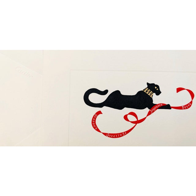 Cartier Iconic Panther Design Card and Envelope Set Luxury Season's Greetings For Sale - Image 9 of 10