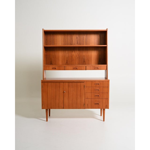 Vintage Scandinavian Teak Bookcase with Writing Desk, 1960s For Sale - Image 11 of 11