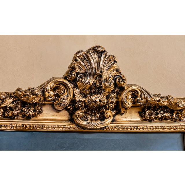 French Vintage Gilt Wall Mirror With Portrait Accent For Sale - Image 3 of 3