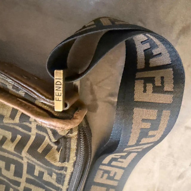 A Iconic 1980s Zucca Monogram Canvas Messenger Bag by Fendi For Sale - Image 10 of 16