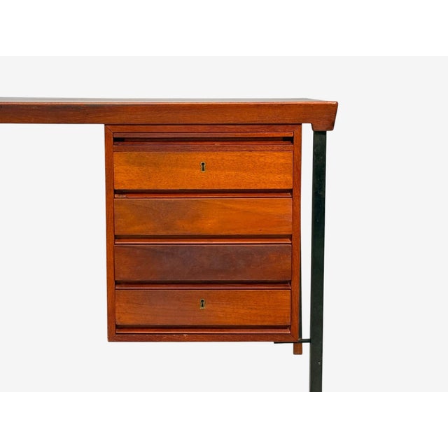 Peter Hvidt & Orla Mølgaard-Nielsen, Executive Desk, Teak, Steel, Denmark, 1959 For Sale In New York - Image 6 of 17