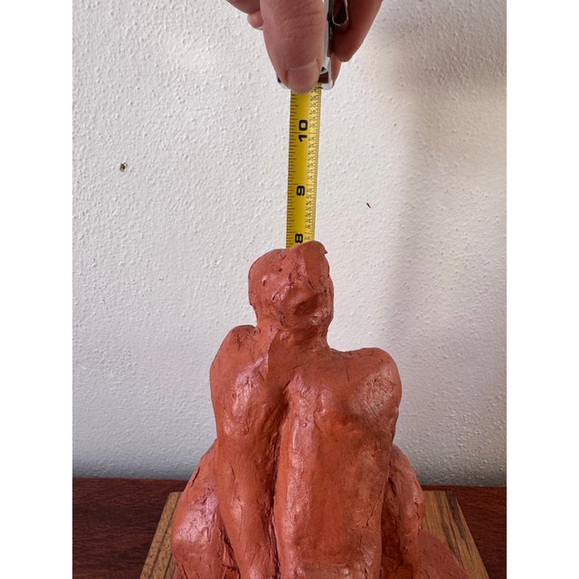 Vintage Reclining Nude Clay Sculpture on Wood Base, Artist Maquette Study For Sale - Image 10 of 12