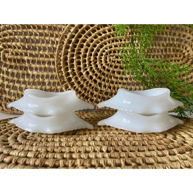 1950s Milk Glass Deviled Crab Baking Shells by McKee Glassbake - Set of 4 For Sale - Image 4 of 6