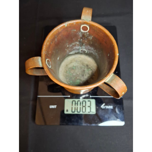 Rare Antique Russian Imperial Copper Mini Travel Netilat Yadayim 4" Wash Cup Moscow Mark For Sale - Image 16 of 18