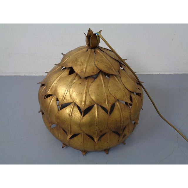 Large Golden Lotus Ceiling Lamp from Hans Kögl, Germany, 1960s For Sale - Image 9 of 18