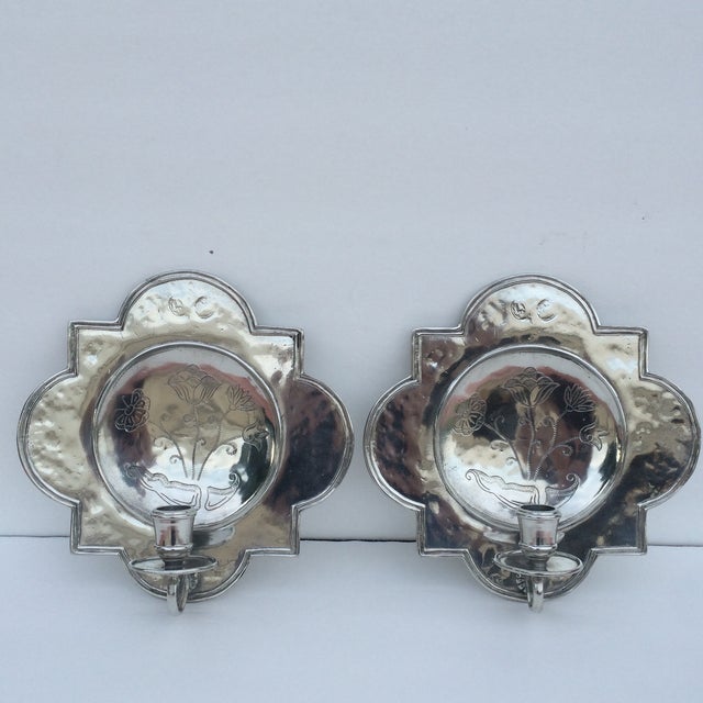 Pierre Deux Pewter Wall Candle Sconces a Pair Chairish