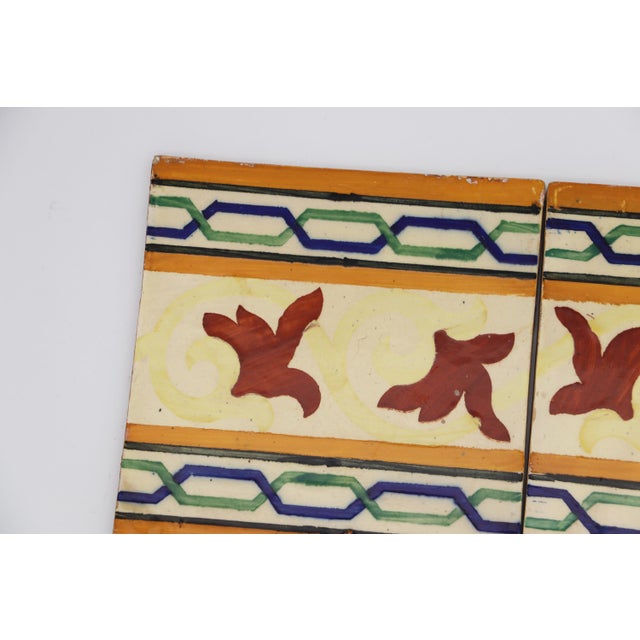 19th Century Set of Four Mediterranean Large Tiles, Portuguese For Sale - Image 4 of 13