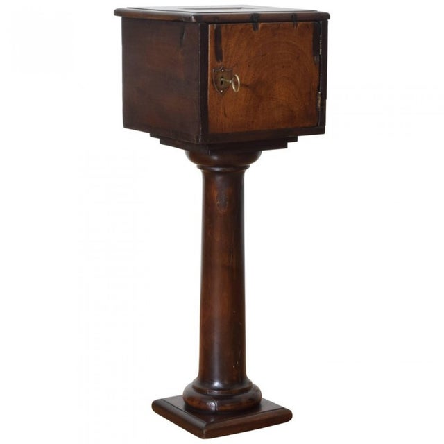 This walnut locking alms box features a sophisticated collections box equipped with a secure locking door. The design is...