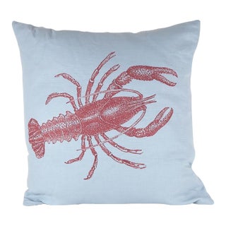 Accent Lobster Linen Pillow For Sale