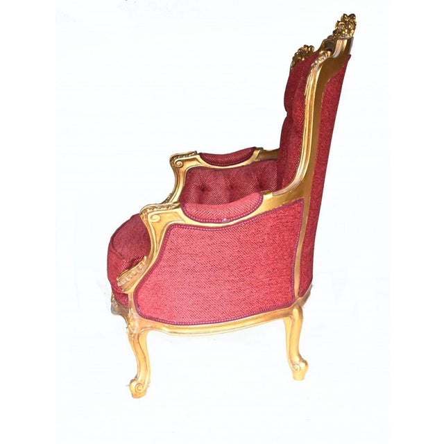 French Empire Gilt Salon Armchair For Sale - Image 5 of 8