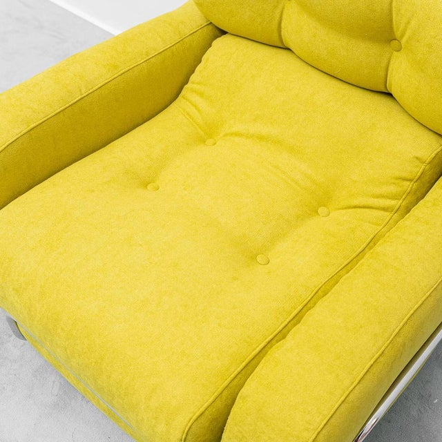 Green Fabric Armchair with Metal Frame, 1970s For Sale - Image 6 of 13