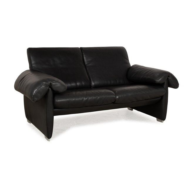 DS 10 Leather Two Seater Black Sofa from de Sede For Sale - Image 11 of 17