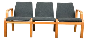 1960s Three Set Mid Century Modern Scandinavian Bentwood Sofa / Bench