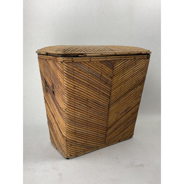 Rattan Bamboo Pencil Reed Trunk, 1960s For Sale - Image 13 of 16