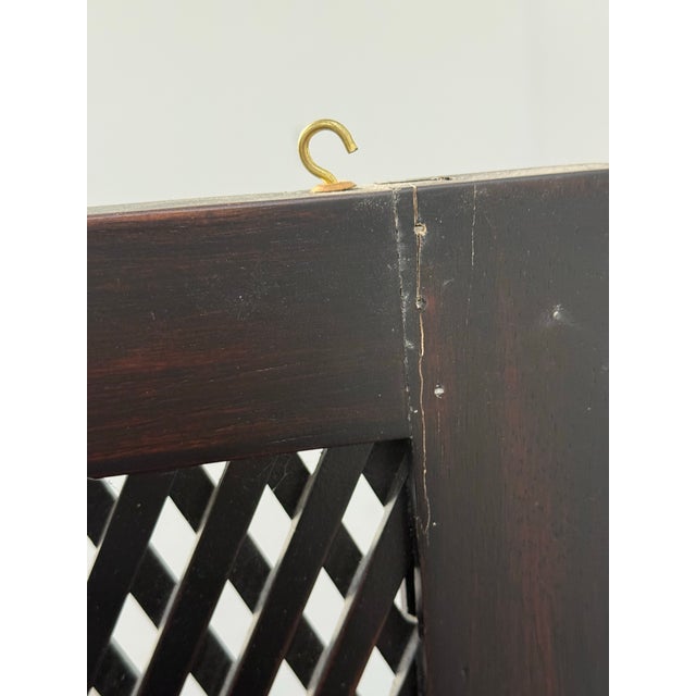 Late 20th Century Wood Lattice Folding Screen, Large For Sale - Image 5 of 12