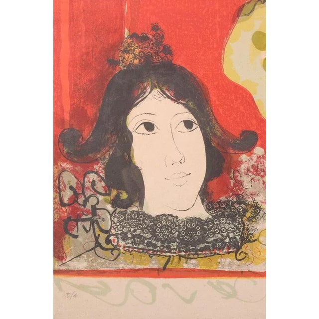 Agustín Ubeda, Lady with Fruit, Silkscreen For Sale - Image 3 of 13