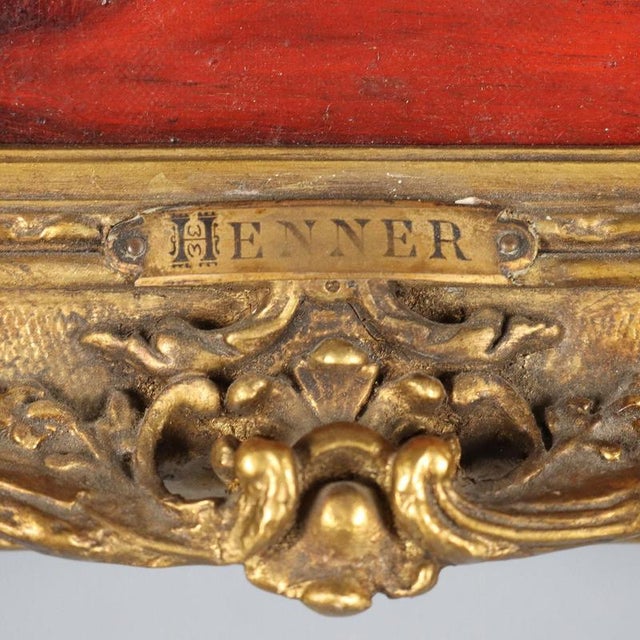 After Jean-Jacques Henner, Portrait, Oil on Canvas, Framed For Sale - Image 8 of 12