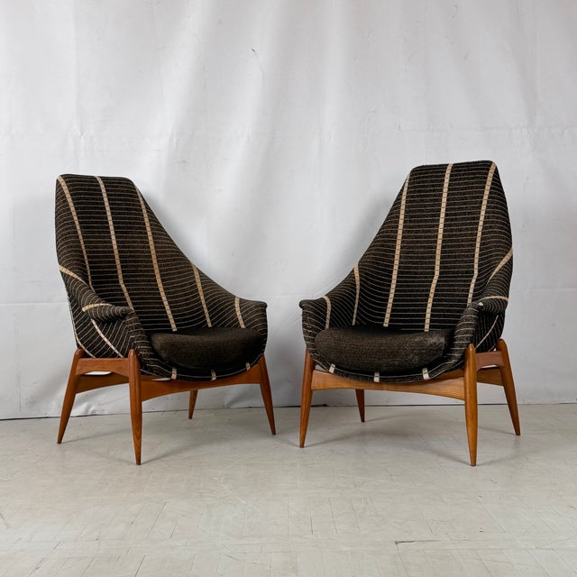 Vintage High-Back Chairs by Julia Gaubek, 1960s, Set of 2 For Sale - Image 10 of 15