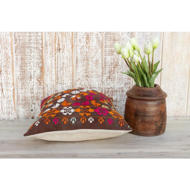 Reva Antique Indian Folk Pillow For Sale In Los Angeles - Image 6 of 9