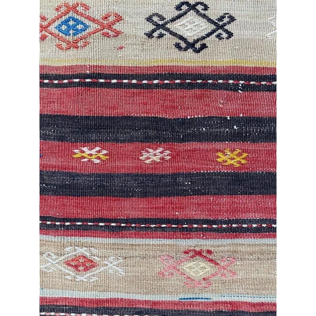 Mid-Century Kurdish Runner Kilim For Sale - Image 4 of 11